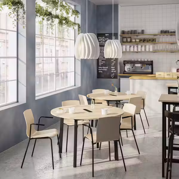 MITTZON МИТТЗОН Конференц-стол - круглой формы березовый шпон/чёрный 120x75 см - фото 4