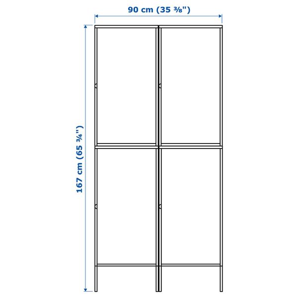 Комбинация для хранения с дверцами, белый 90x47x167 см IKEA HÄLLAN ХЭЛЛАН 792.494.08 - схема-чертеж с размерами