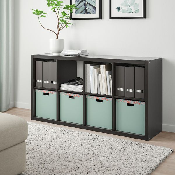 Коробка с крышкой, цветок/светло-зеленый 32x35x32 см IKEA TJENA ТЬЕНА 304.770.34 - фото 3