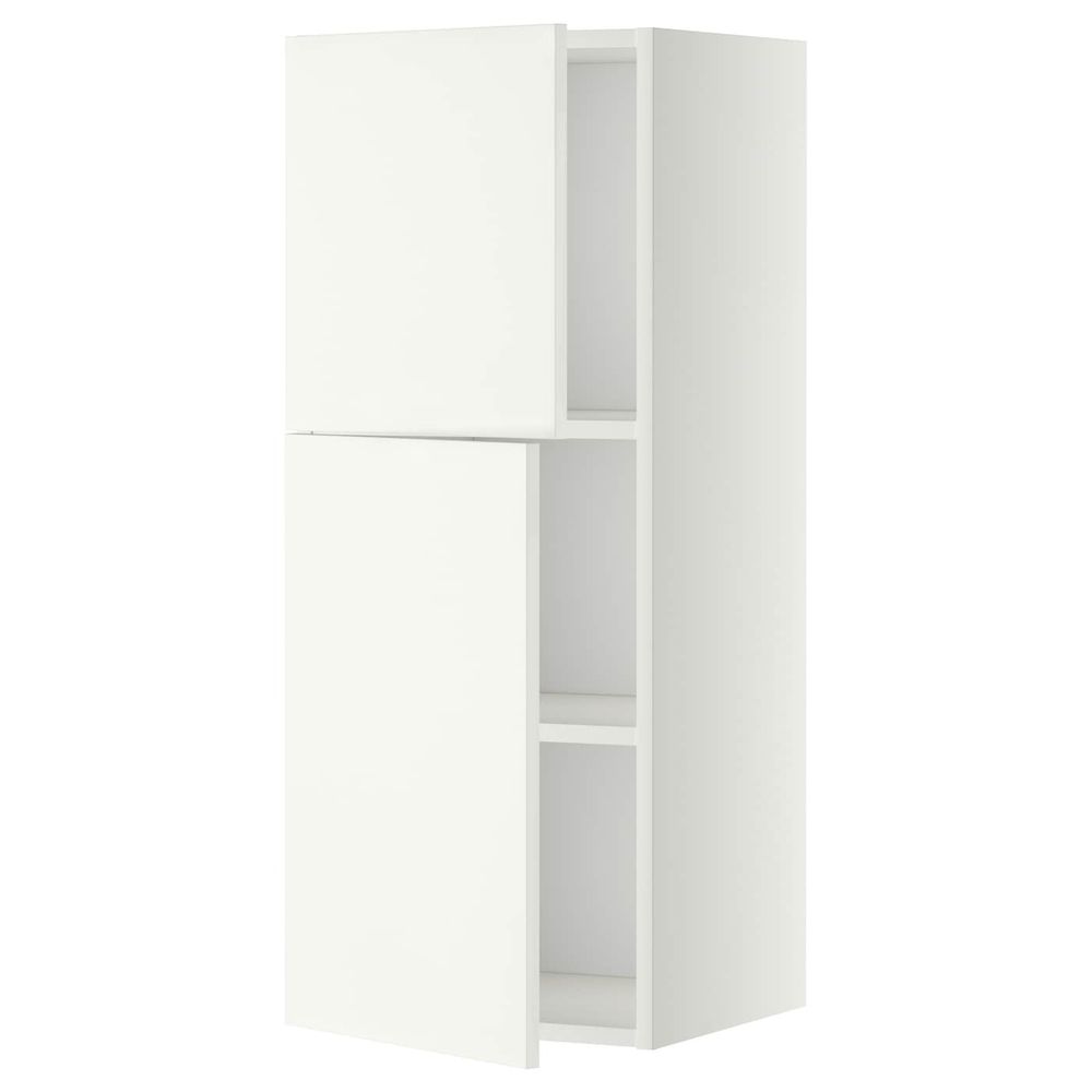 Навесной шкаф с полками/2дверцы, белый/Хэггеби белый 40x100 см IKEA METOD МЕТОД 392.262.58 - схема-чертеж с размерами