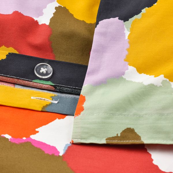 Пододеяльник и наволочка, разноцветный, цветочный орнамент, 150x200, 50x60 см IKEA MURREVA 705.793.18 - фото 4