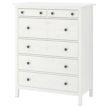Комод с 6 ящиками, белая морилка 108x131 см IKEA HEMNES ХЕМНЭС 803.684.38