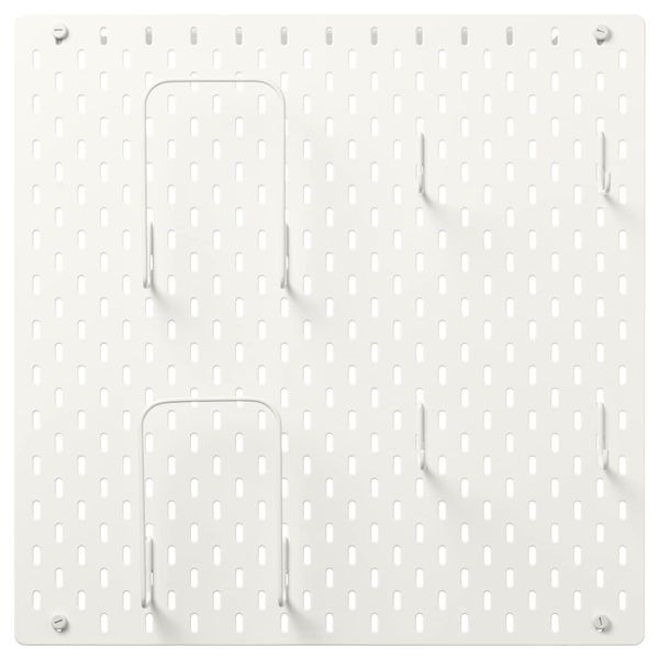 Настенная панель, комбинация, белый 56x56 см IKEA SKÅDIS СКОДИС 692.858.16 - схема-чертеж с размерами