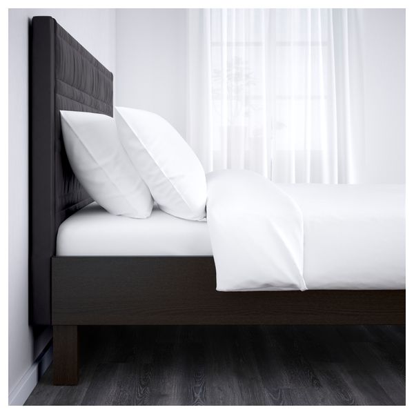 Каркас кровати ОППЛАНД, коричневая морилка ясеневый шпон, Лурой (160x200 см) - фото 3