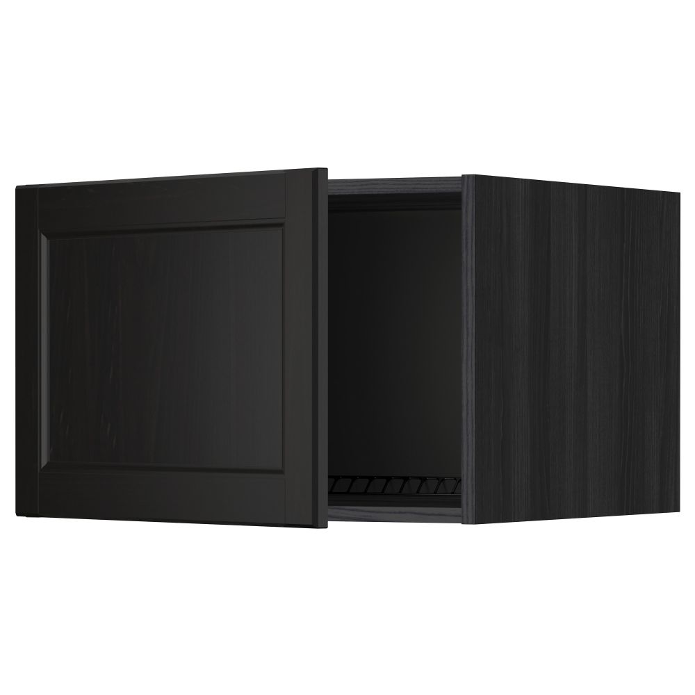 Верхний шкаф на холодильник, морозильник МЕТОД, черный, Лаксарби черно-коричневый - схема-чертеж с размерами