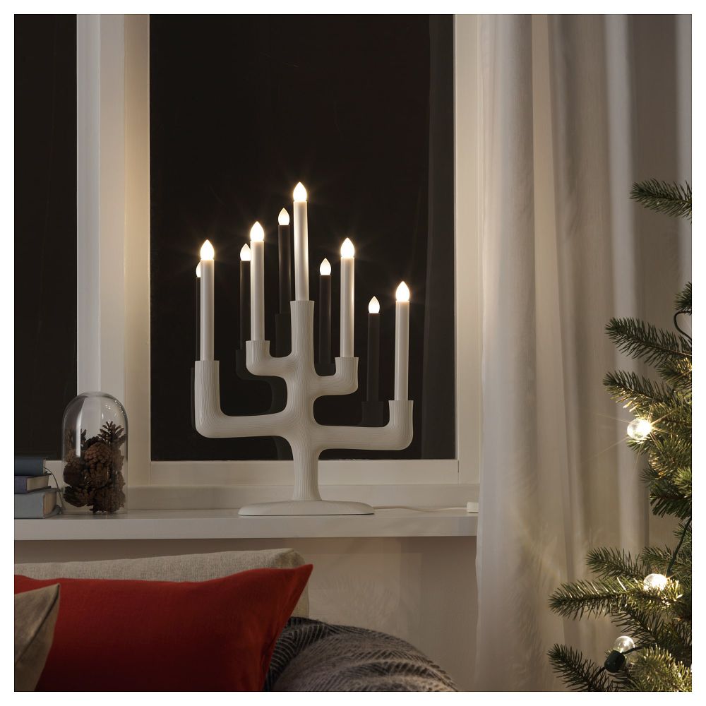 Светодиодный канделябр, 5 ламп СТРОЛА, ветка, белый (49 см) - фото 1