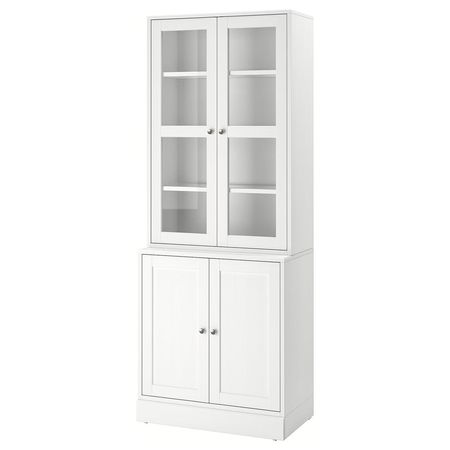 HAVSTA Комбинация для хранения с сткл двр - белый 81x47x212 см