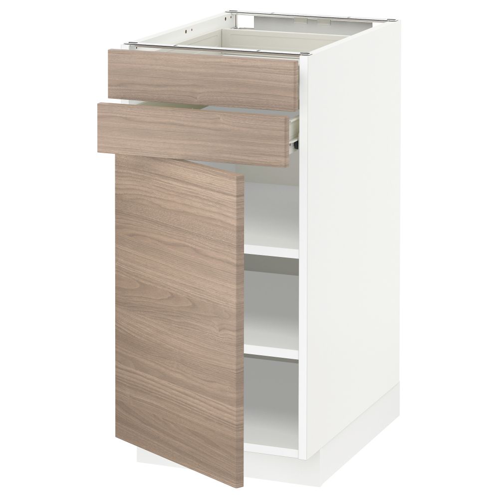 Напольный шкаф с дверцей, 2 ящиками МЕТОД / ФОРВАРА, белый, Брокхульт светло-серый - схема-чертеж с размерами