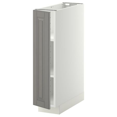 Напольный шкаф с полками, белый/Будбин серый 20x60 см IKEA METOD МЕТОД 194.445.25