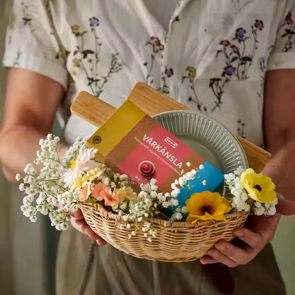 SMÖRFISK СМЁРФИСК Корзина для хлеба - ротанг 27x8 см - схема-чертеж с размерами