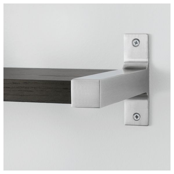 Полка навесная ЭКБИ ЕРПЕН / ЭКБИ БЬЕРНУМ, черно-коричневый, алюминий (239x28 см) - схема-чертеж с размерами