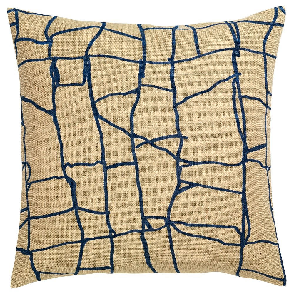 Чехол на подушку, джут синий, 50x50 см IKEA ВЭРМЕР 404.409.88 - фото 1