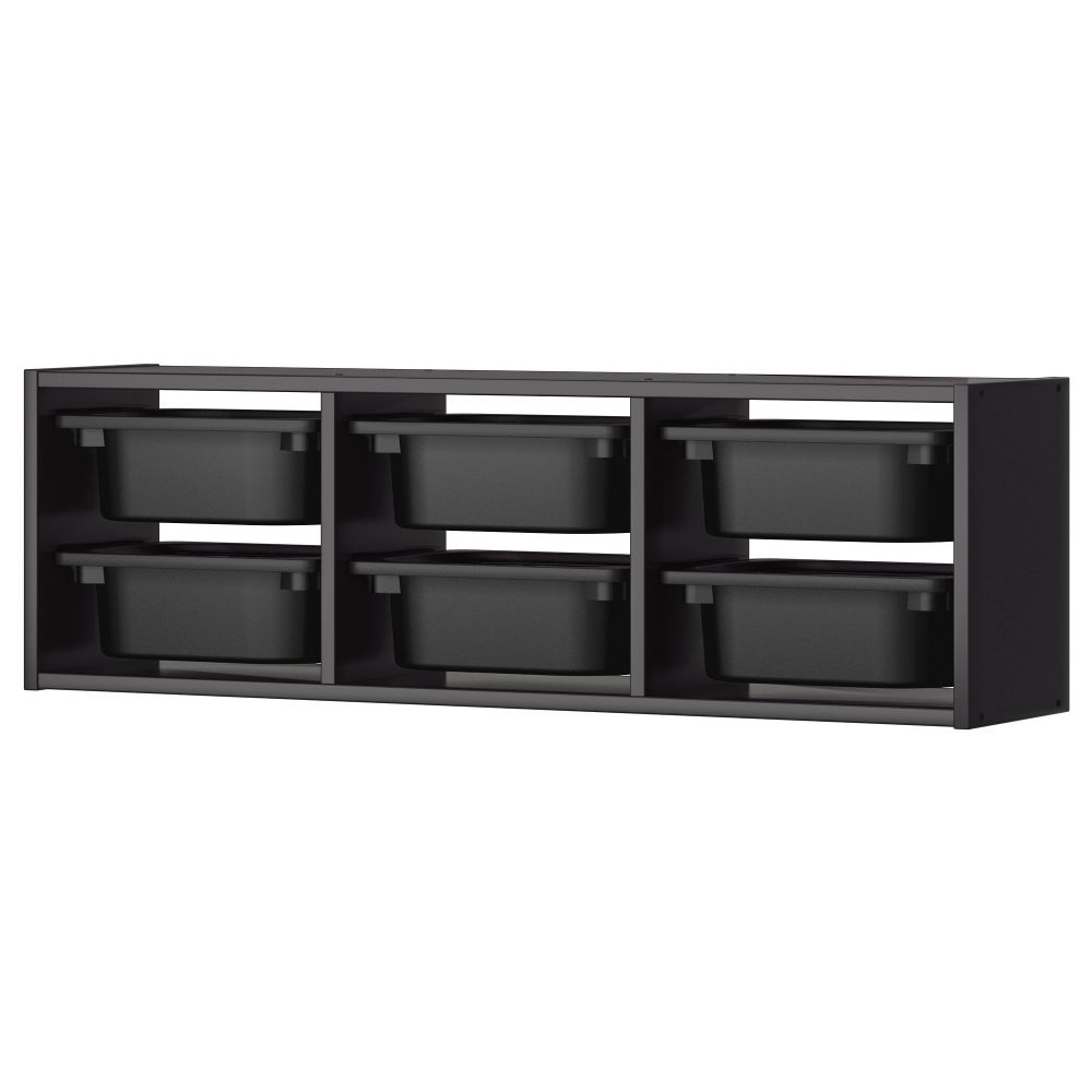 Настенный модуль для хранения ТРУФАСТ, черный (99x21x30 см) - схема-чертеж с размерами