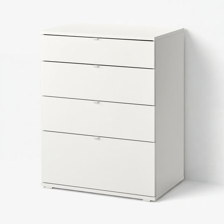 VIHALS Комод с 4 ящиками - белый/функция блокировки/разблокировки 70x47x90 см