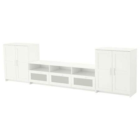 Шкаф для ТВ, комбинация, белый 336x41x95 см IKEA BRIMNES БРИМНЭС 892.782.21