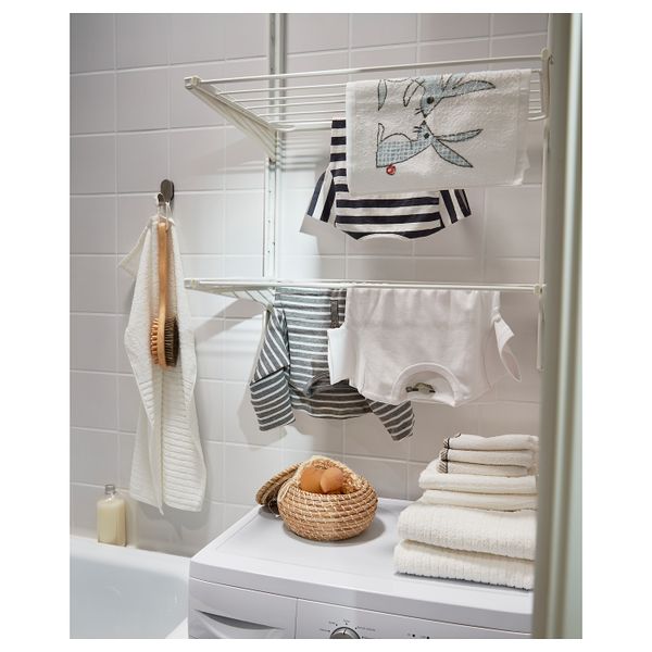 Настенная шина/сушилка, белый 66x41x197 см IKEA АЛЬГОТ 192.303.03 - схема-чертеж с размерами