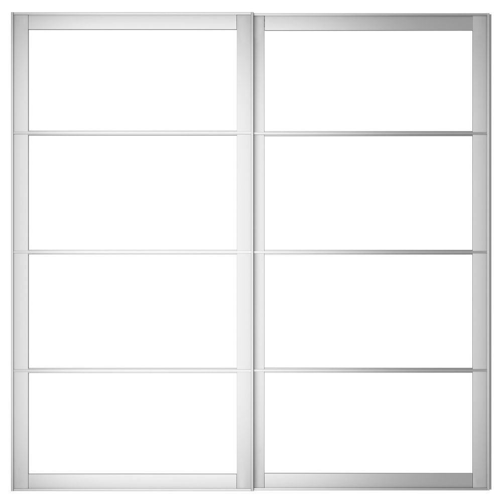 Рама для раздвижной дверец, с направляющими, 2 шт ПАКС, алюминий - схема-чертеж с размерами