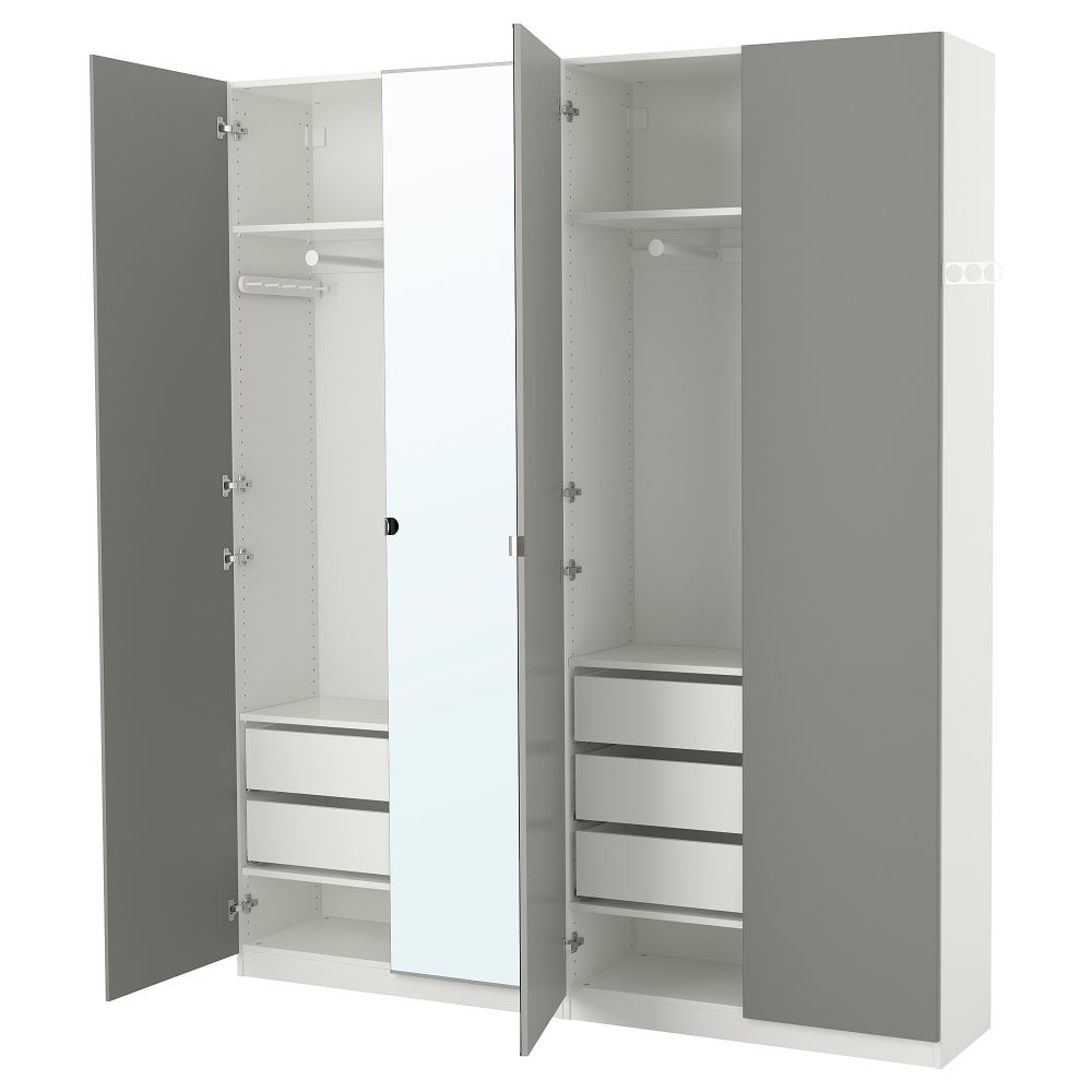 Гардероб ПАКС, белый, Реинсволл Викедаль (200x38x236 см) - фото 1