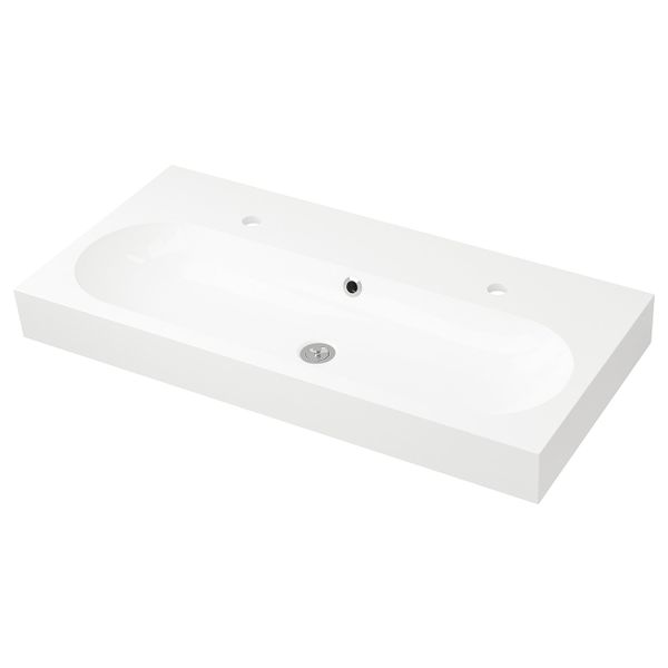 Одинарная раковина, белый 100x48x10 см IKEA BRÅVIKEN БРОВИКЕН 903.689.80 - фото 1