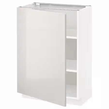 METOD Напольный шкаф с полками - белый/Ringhult светло-серый 60x37 см