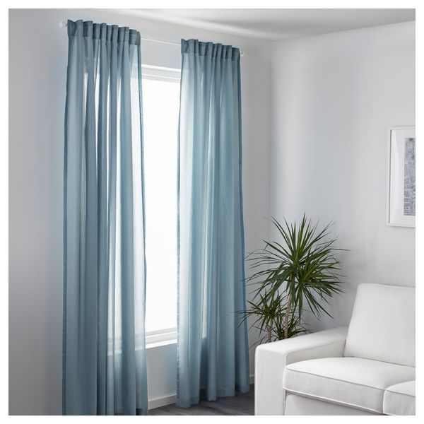 Гардины, 1 пара ВИВАН, голубой (145x300 см) - фото 2