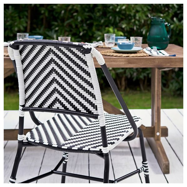 VASSHOLMEN Стул д/дома/сада - чёрный/белый - фото 3