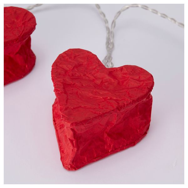 Гирлянда, 12 светодиодов СТРОЛА, с батарейным питанием, сердце красный - схема-чертеж с размерами