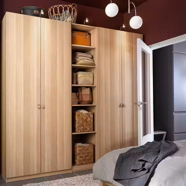 PAX / FORSAND Гардероб - под беленый дуб/под беленый дуб 250x60x201 см - фото 2