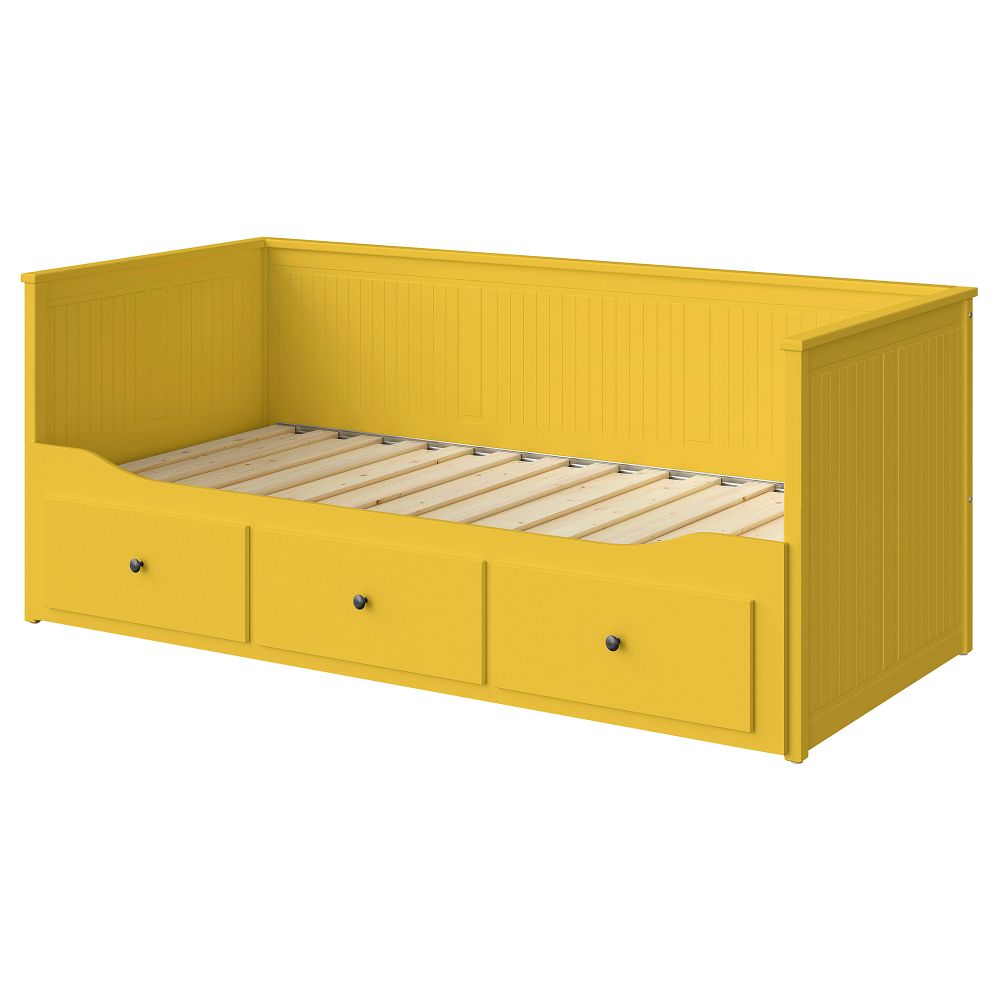 Каркас кровати-кушетки с 3 ящиками, желтый, 80x200 см IKEA HEMNES ХЕМНЭС 405.838.40 - фото 1