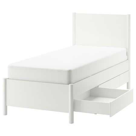 Каркас кровати с ящиками, белый с оттенком, Lindbåden, 90x200 см IKEA TONSTAD 694.966.30