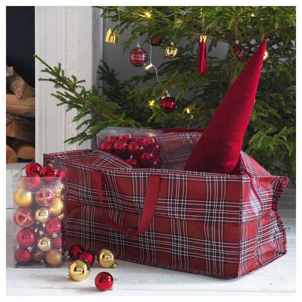 Сумка для хранения ВИНТЕР 2018, клетчатый орнамент (76 л) - схема-чертеж с размерами