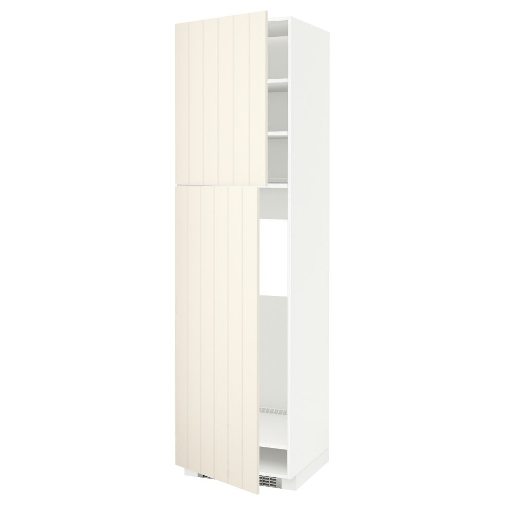 Высокий шкаф для холодильника, 2 дверцы МЕТОД, белый, Хитарп белый с оттенком - схема-чертеж с размерами