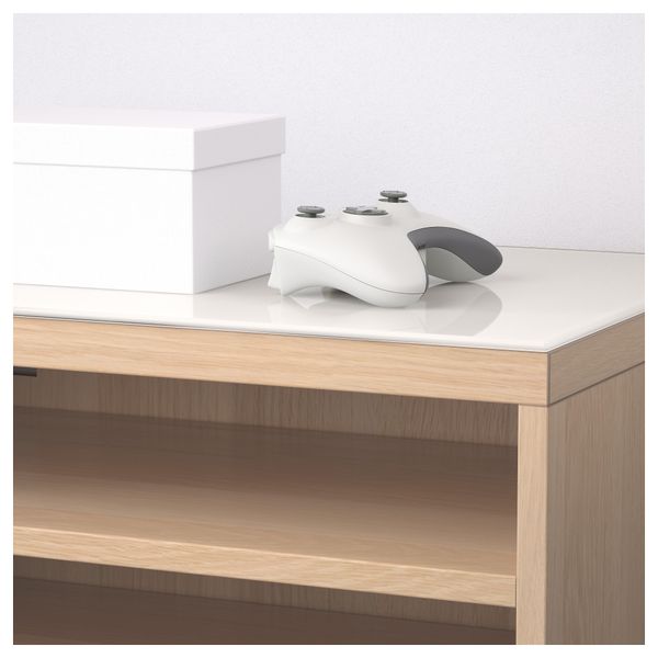 Шкаф для ТВ, комбинированный, стекляные дверцы БЕСТО, под беленый дуб под беленый дуб, Сельсвикен глянцевый/белый прозрачное - фото 4