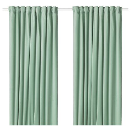 Затемняющие гардины, 1 пара, светло-зеленый 140x300 см IKEA SANELA САНЕЛА 804.189.09