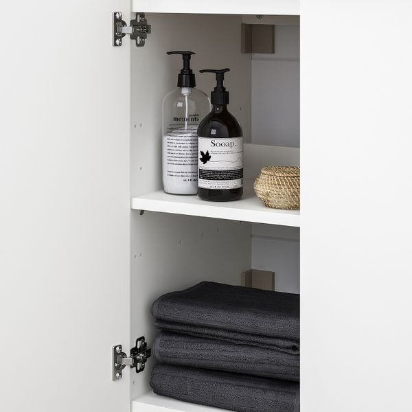 Шкаф под раковину с 2 дверцы, 2 открытыми полк, белый, бамбук ЭНСЕН смеситель 82x40x87 см IKEA ЛИЛЛОНГЕН/ВИСКАН / ГУТВИКЕН - схема-чертеж с размерами