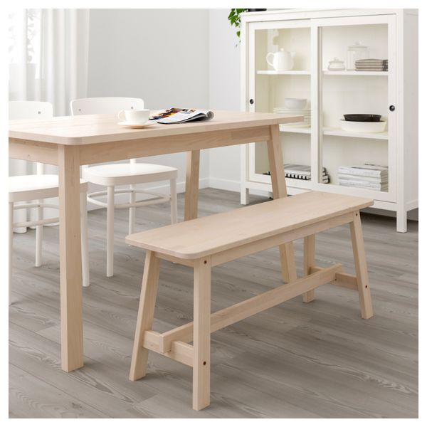 Скамья НОРРОКЕР, белый береза (103 см) - фото 5