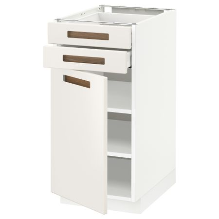 Напольный шкаф с дверцей, 2 ящиками МЕТОД / МАКСИМЕРА, белый, Мэрста белый