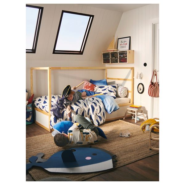 Пододеяльник и наволочка, кит синий-белый, 150x200, 50x60 см IKEA BLÅVINGAD 205.211.03 - фото 7