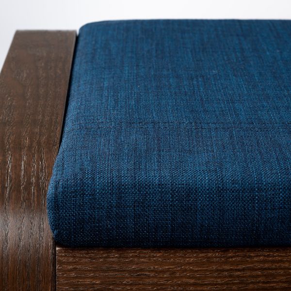 Табурет для ног, коричневый/Шифтебу темно-синий IKEA POÄNG ПОЭНГ 193.028.18 - фото 2