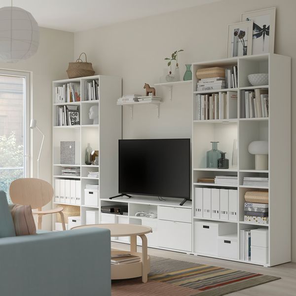 VIHALS Комбинация для хранения/под ТВ - белый 337x37x200 см - фото 2