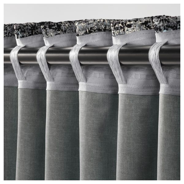 Гардины, блокирующие свет, 1 пара СОЛИДАСТЕР, черный, разноцветный (145x300 см) - фото 5