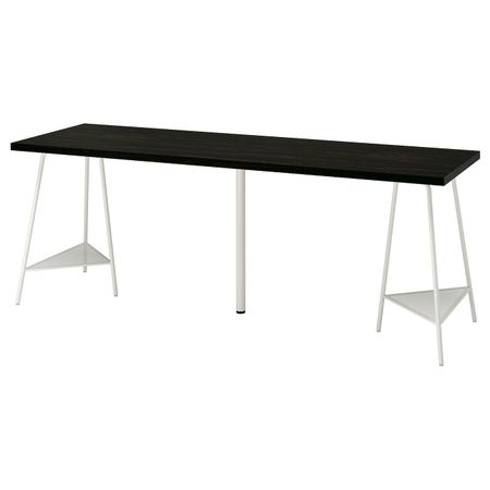 Письменный стол, черно-коричневый/белый 200x60 см IKEA LAGKAPTEN ЛАГКАПТЕН / TILLSLAG ТИЛЛЬСЛАГ 394.176.82