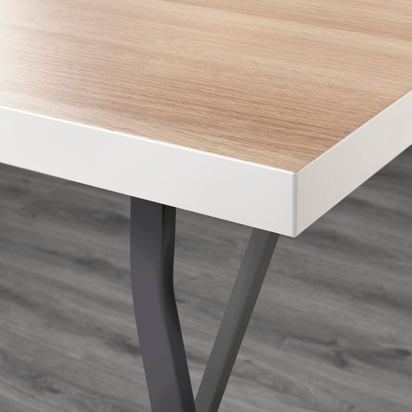 Стол, белый под беленый дуб/серый 120x60 см IKEA LINNMON ЛИННМОН / LERBERG ЛЕРБЕРГ 593.047.59 - схема-чертеж с размерами