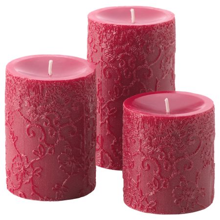 Формовая свеча, ароматическая, 3 шт КОРНИГ, романтика лета, бордовый