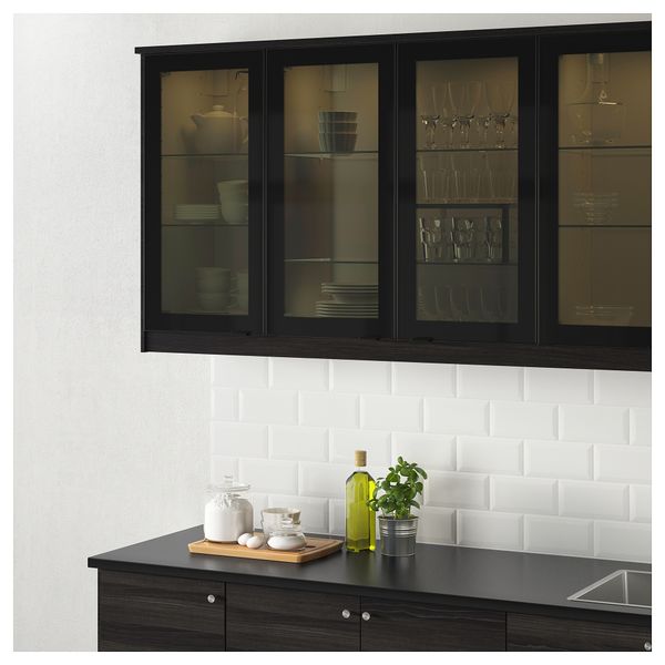 Стеклянная дверь ЮТИС, дымчатое стекло, черный - схема-чертеж с размерами