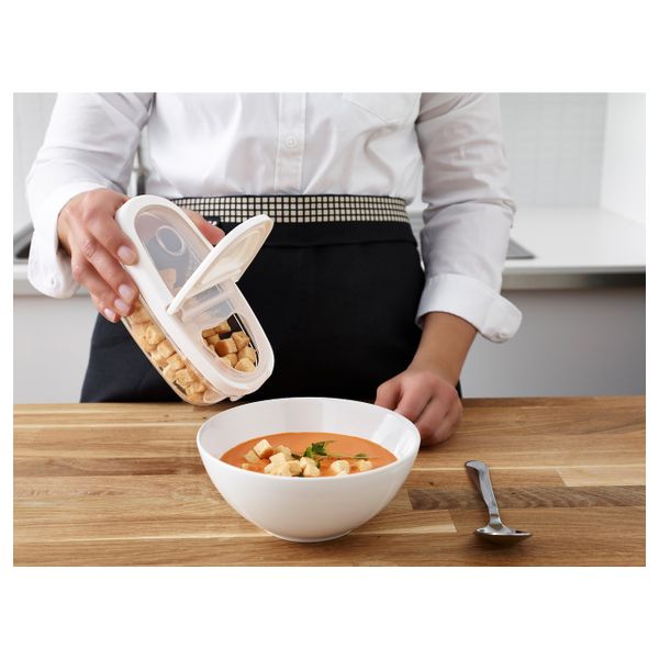 Контейнер + крышка для сухих продуктов, прозрачный/белый 0.3 л IKEA IKEA 365+ ИКЕА/365+ 503.751.43 - фото 2