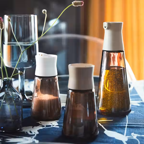 HALVTOM ХАЛВТОМ Бутылка с крышкой с дозатором - стекло/коричневый 19 см - фото 4