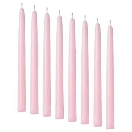 Неароматическая свеча, светло-розовый 25 см IKEA КЛОКХЕТ 704.525.26