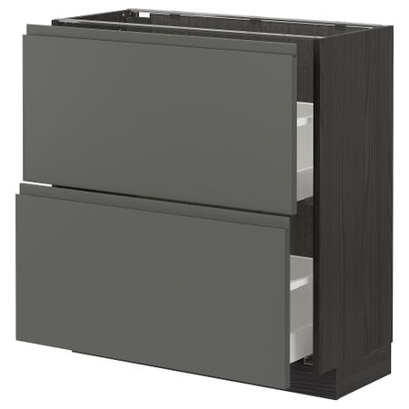 Напольный шкаф с 2 ящиками, 80x37 cm IKEA METOD МЕТОД, MAXIMERA МАКСИМЕРА 193.110.35
