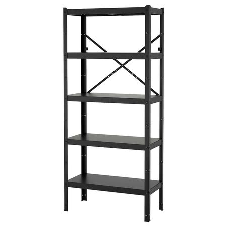 Стеллаж, черный 85x40x190 см IKEA BROR БРУР 192.961.91
